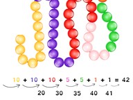 Addition to 50 with 10, 5, and 1