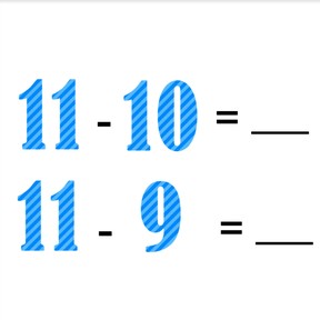 Subtraction to 20 with one more or one less, decomposing the second number