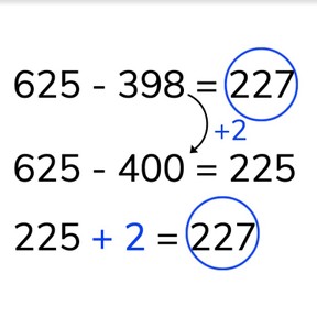 Subtraction to 1,000 via compensation method