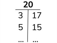 Number bond charts to 20
