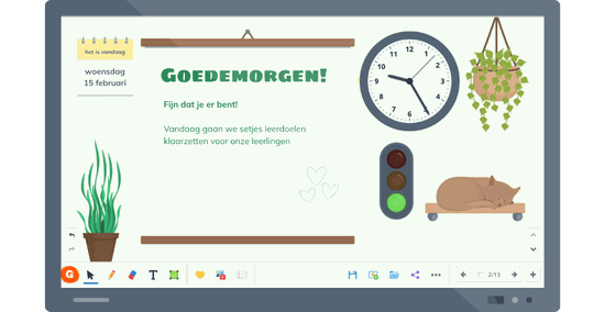 Analoge klok tool op het digibord