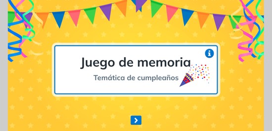Juego de memoria: Temática de cumpleaños