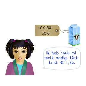 Rekenen met eenvoudige bedragen via omrekenen met inhoud