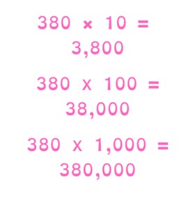 Multiplying by 10, 100 or 1,000