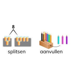 Splitsen en aanvullen met hoeveelheden t/m 10