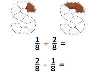 Adding and subtracting fractions with common denominators
