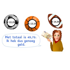Optellen met drie of meer kommabedragen t/m 100 euro