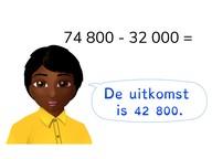 Aftrekken t/m 100.000 met eenvoudige getallen