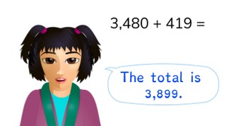 Addition to 10,000 with simple numbers