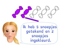 Kleuren en tekenen van hoeveelheden t/m 5