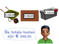 Optellen met drie of meer kommabedragen t/m 1000 euro