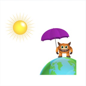 Build to reduce the warming effect of sunlight on an area