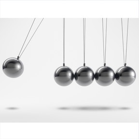 Stored energy transforming into kinetic energy