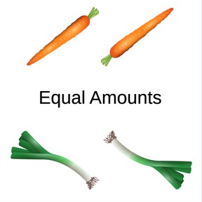 Recognizing equal quantities to 5