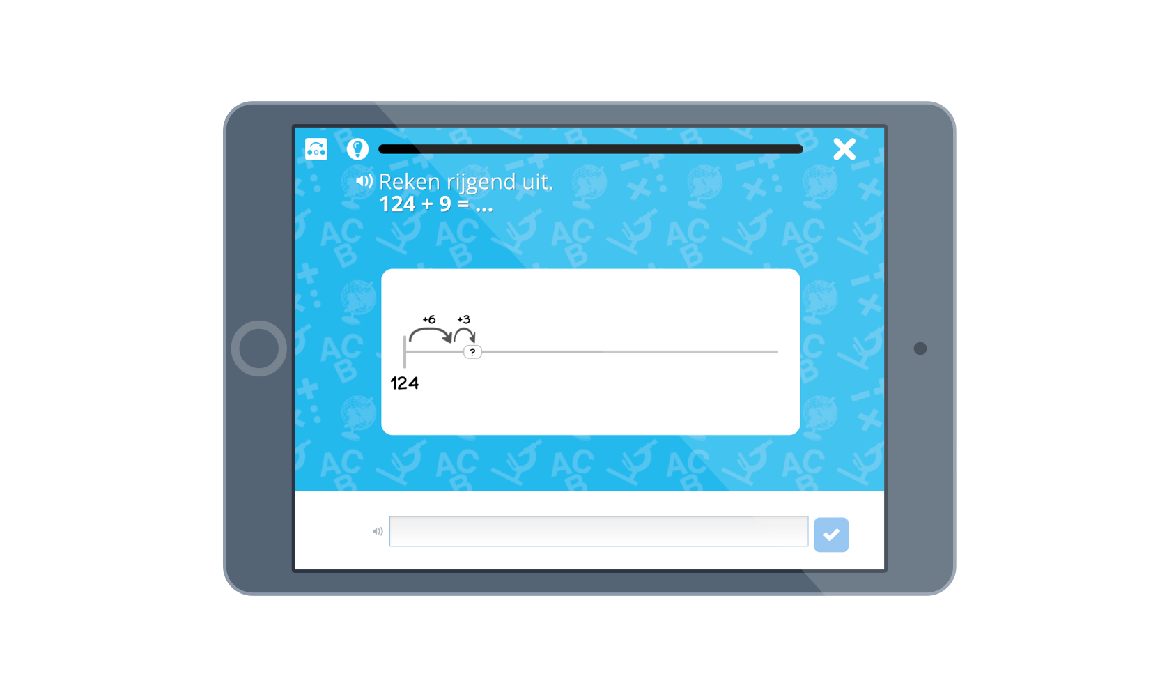 tablet met rekenopdracht witte pebbles tablet met rekenopdracht witte pebbles