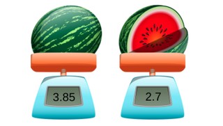 Estimated and exact difference with decimal numbers with 1 and 2 decimal places