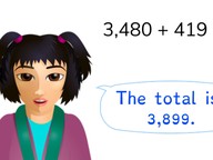 Addition to 10,000 with simple numbers