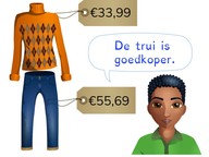 Vergelijken van kommabedragen t/m 100 euro