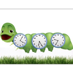 Telling time: Analog clock with 10 and 5 minutes