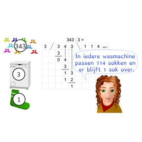 Cijferend delen van een getal boven 1000 met rest