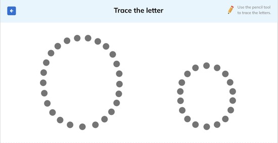 letter o tracing