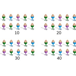 Skip counting in 10s to 50