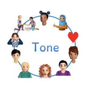 How visual elements contribute to the tone of a text