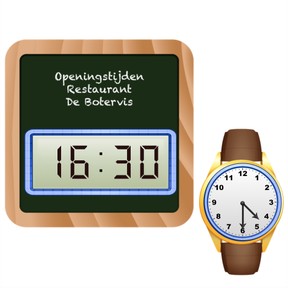 Koppelen van analoge klokken aan digitale klokken met halve uren