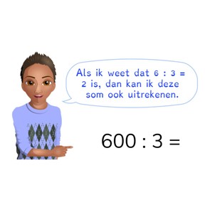 Delen van een getal t/m 1000 via 1 meer of minder