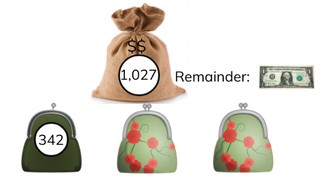 Dividing numbers greater than 1,000 with remainder
