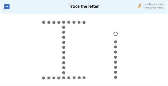 letter i tracing