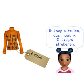 Vermenigvuldigen met kommabedragen t/m 1000 euro