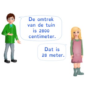 Berekenen van een omtrek via omrekenen