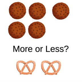 Recognizing more or less to 5