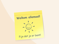 Welkomstpagina met post-its
