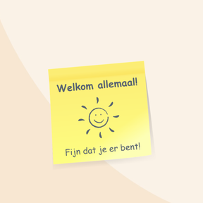 Welkomstpagina met post-its
