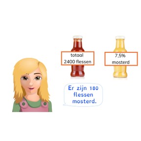 Berekenen van een deel met een percentage met komma met de rekenmachine