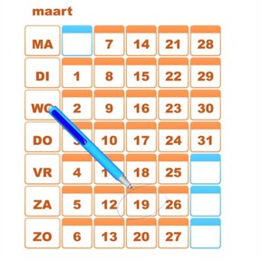 Aflezen en noteren van data met kalender