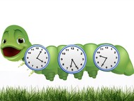 Telling time: Analog clock with 10 and 5 minutes