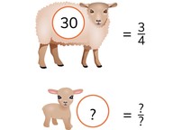 Determine the missing portion of a set using a fraction