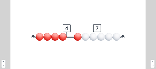 A bead string on an interactive whiteboard