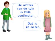 Berekenen van een omtrek via omrekenen