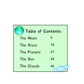 Text features: Table of contents