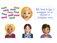 Delen van een getal t/m 100 met rest