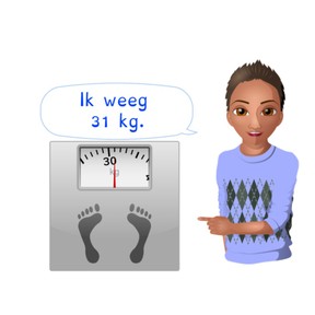 Aflezen van een weegschaal in kilogram