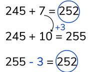 Addition to 1,000 via compensation method
