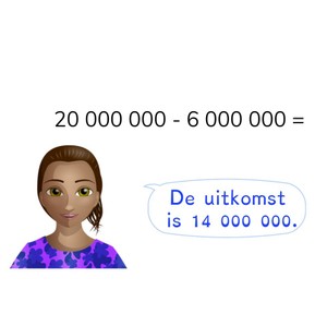Aftrekken t/m 1.000.000.000 met eenvoudige getallen