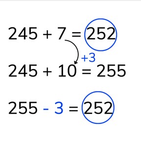 Addition to 1,000 via compensation method