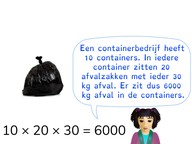 Vermenigvuldigen met drie getallen met tienvouden