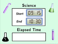 Time difference: Digital clocks with quarter hours